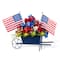Glitzhome® 14" Patriotic Americana Hydrangea Metal Wagon Centerpiece